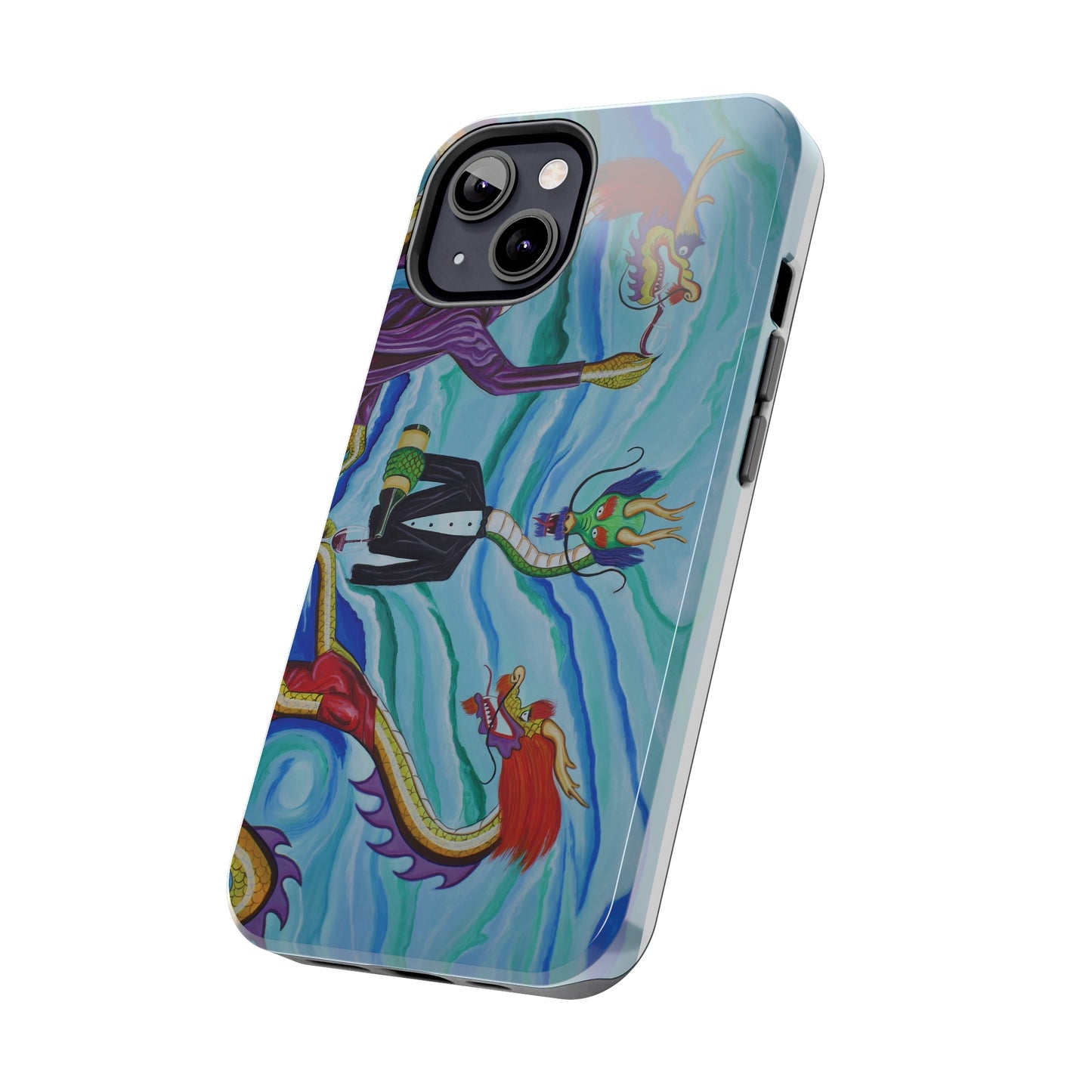 "Wine Dragons" iPhone Tough Phone Cases