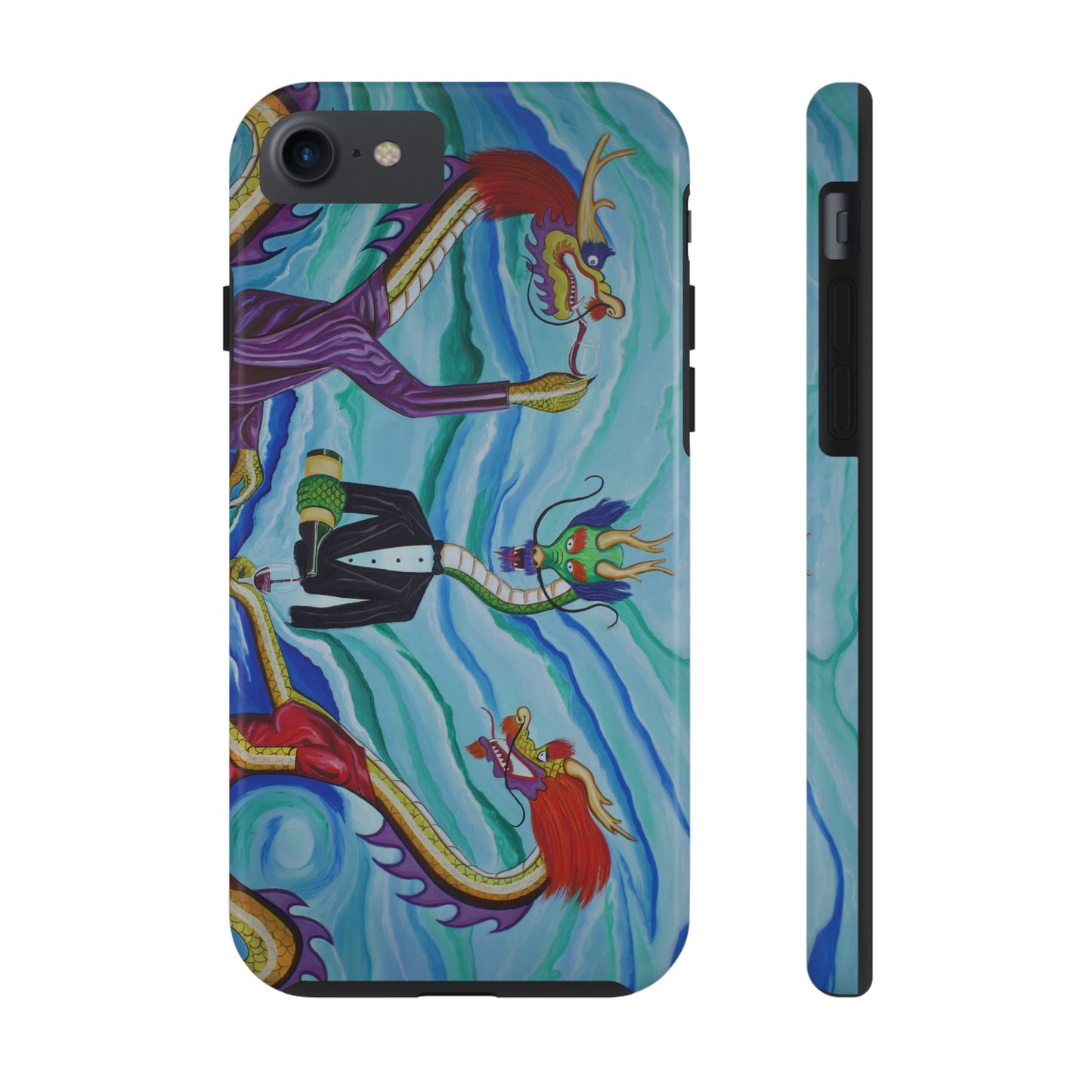 "Wine Dragons" iPhone Tough Phone Cases