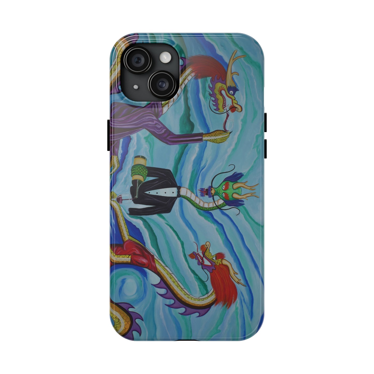 "Wine Dragons" iPhone Tough Phone Cases