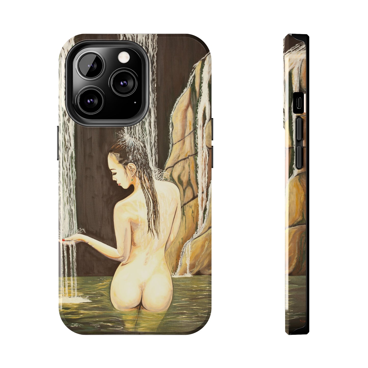 "Nude in Falls" iPhone Tough Phone Cases