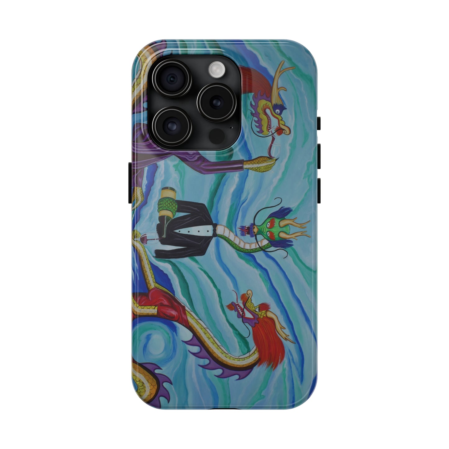 "Wine Dragons" iPhone Tough Phone Cases