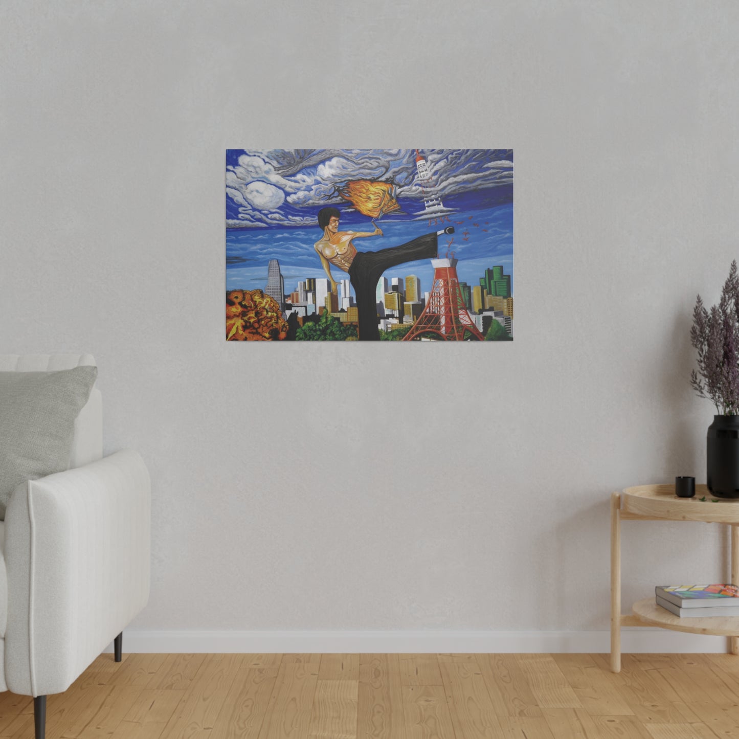 "Brucezilla" Matte Canvas, Stretched, 0.75"