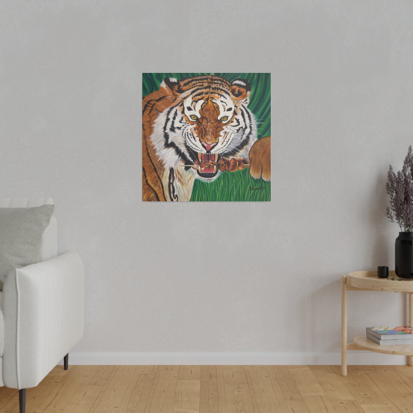 "Tiger Kebab" Matte Canvas, Stretched, 0.75"