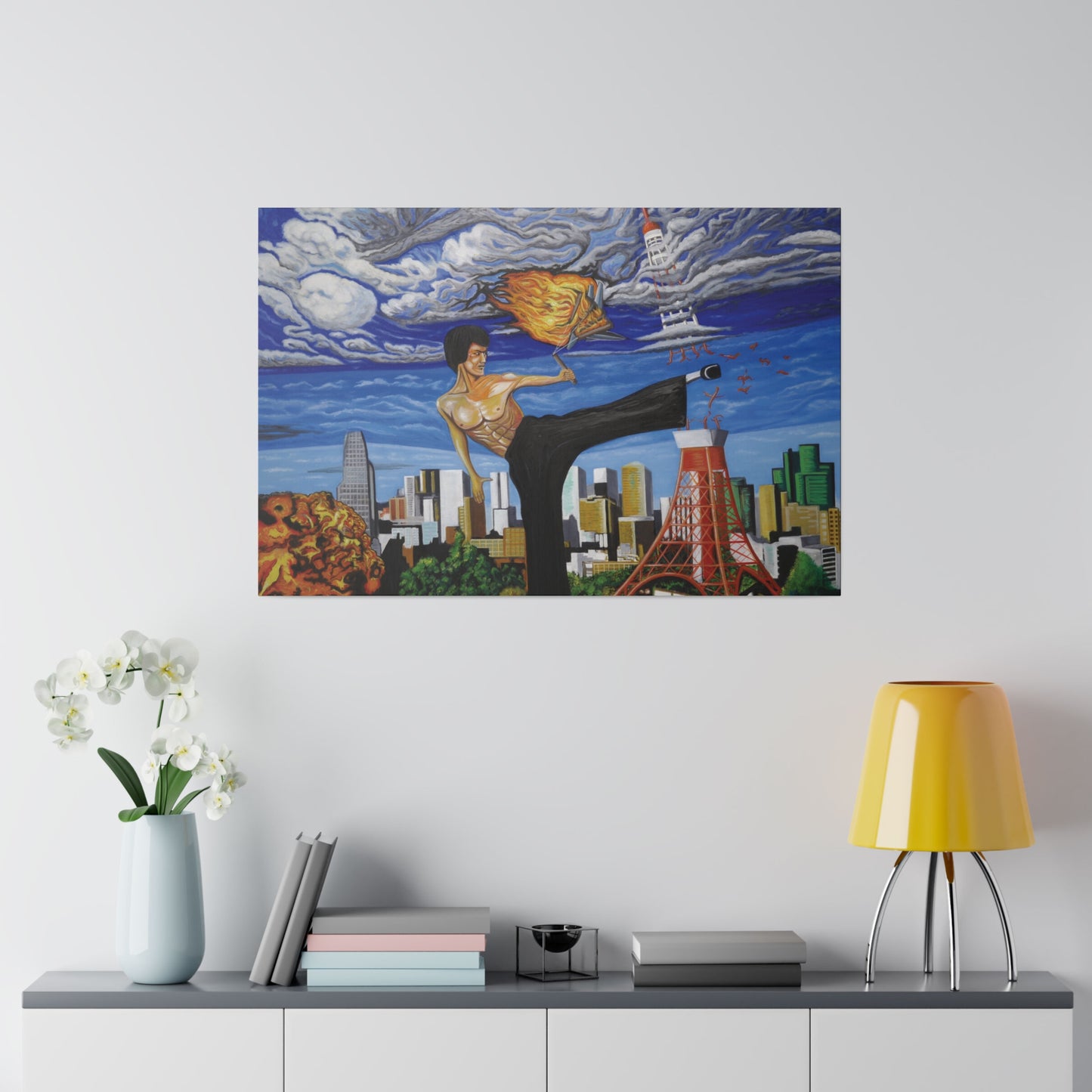 "Brucezilla" Matte Canvas, Stretched, 0.75"