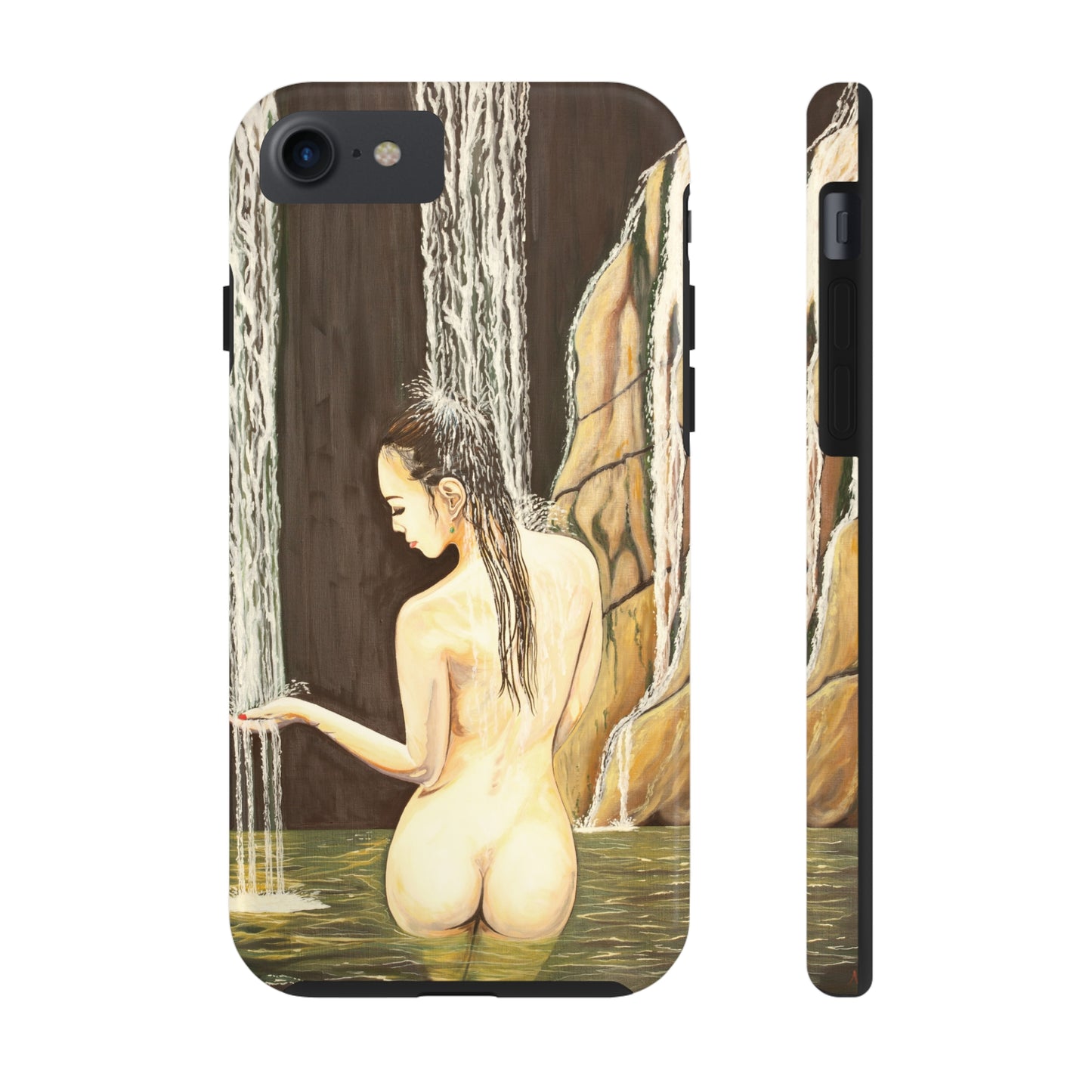 "Nude in Falls" iPhone Tough Phone Cases