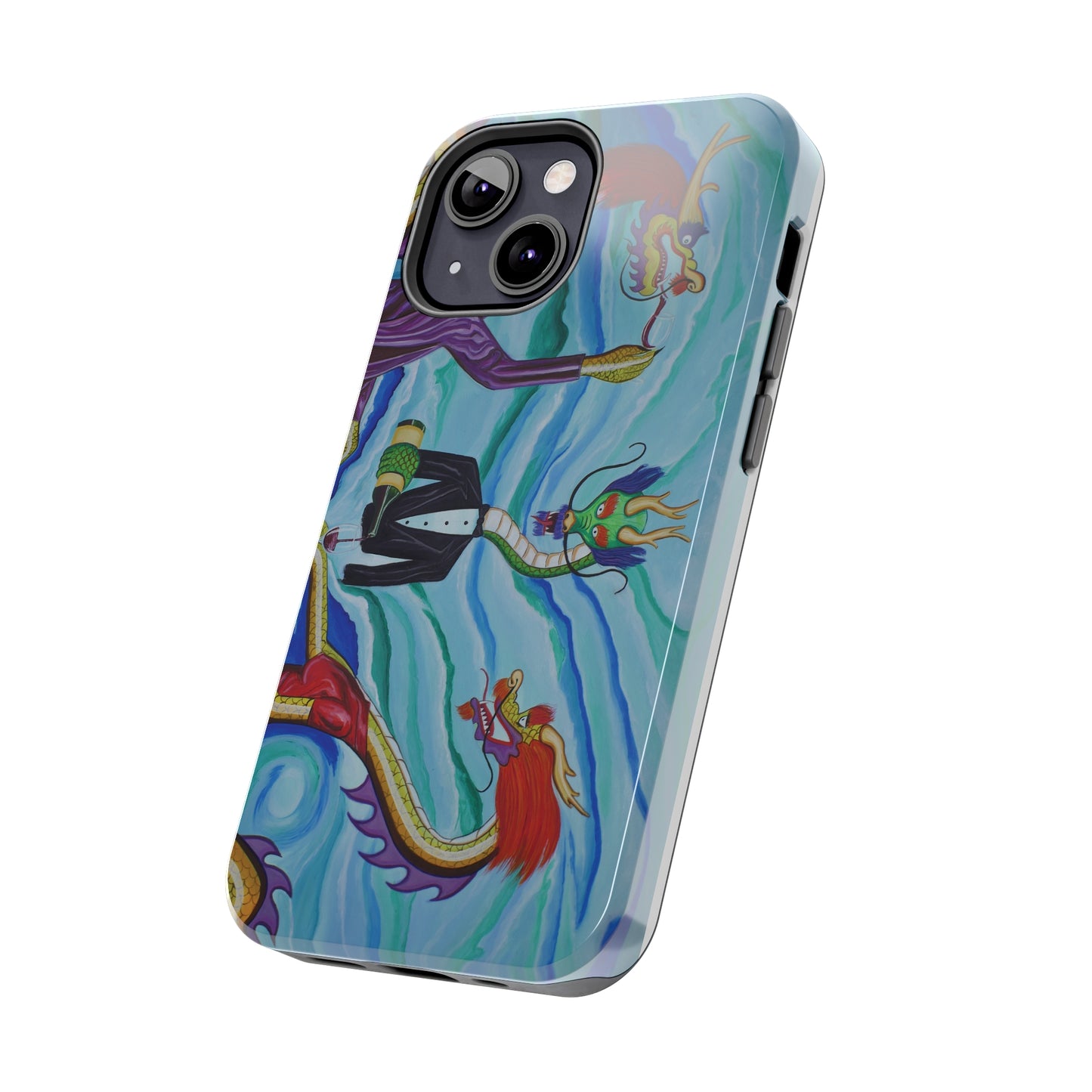 "Wine Dragons" iPhone Tough Phone Cases