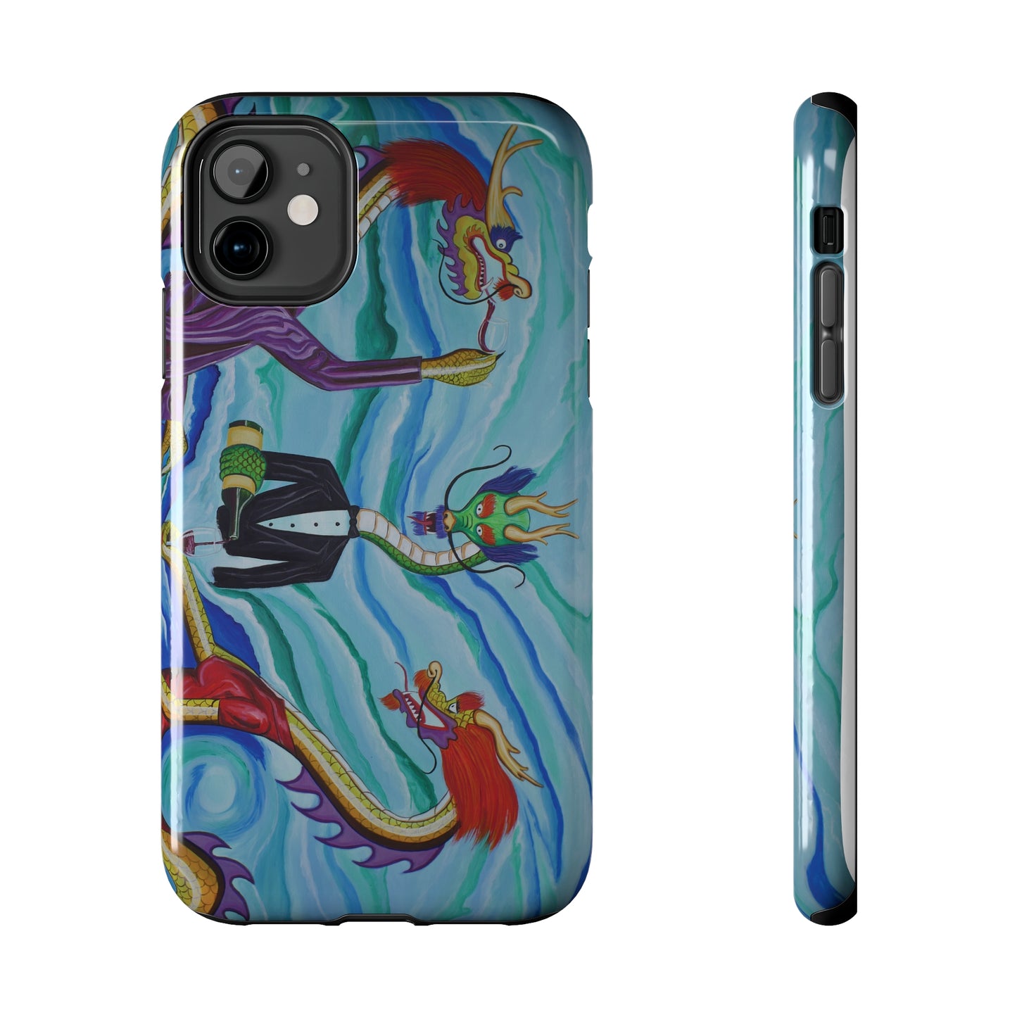 "Wine Dragons" iPhone Tough Phone Cases