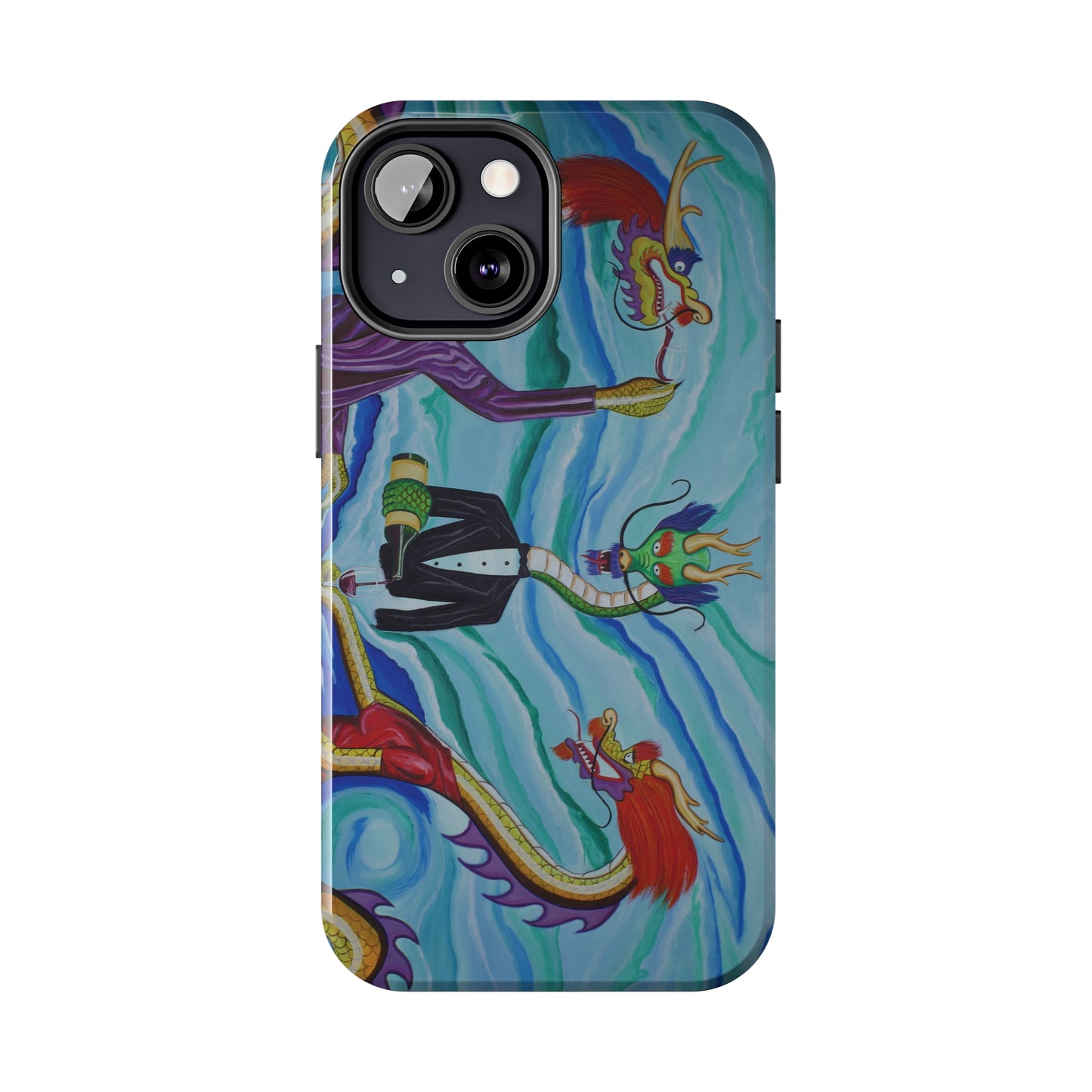 "Wine Dragons" iPhone Tough Phone Cases