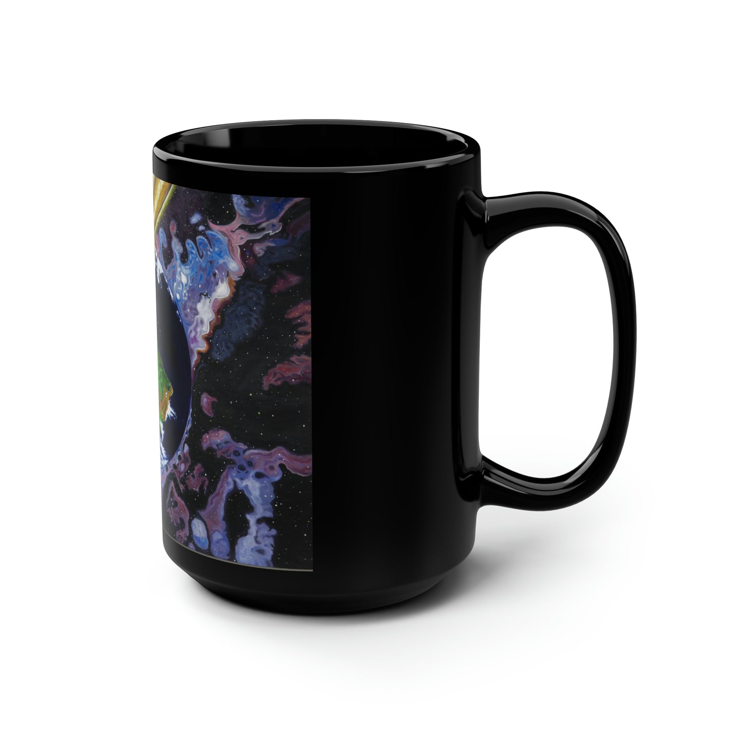 "God's Footstool" Black Mug, 15oz