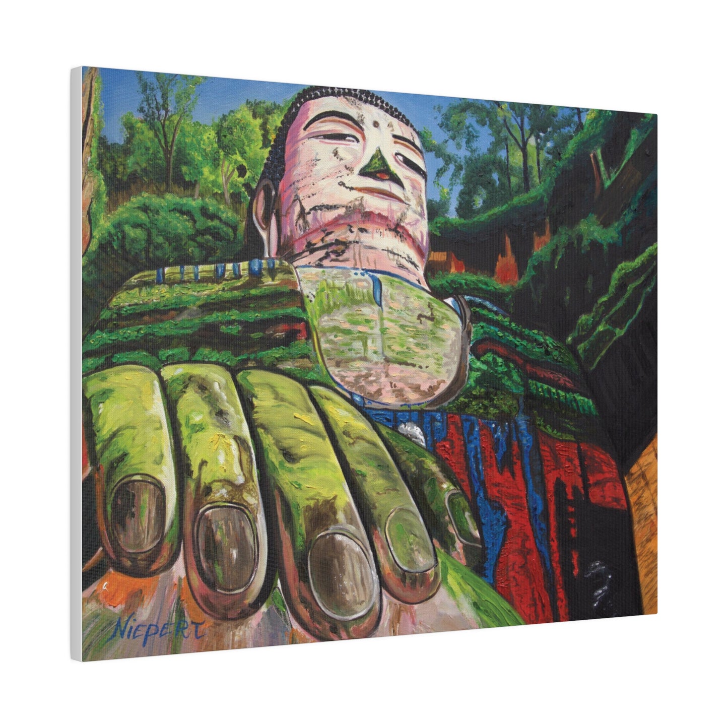 "Leshan Buddha" Matte Canvas, Stretched, 0.75"
