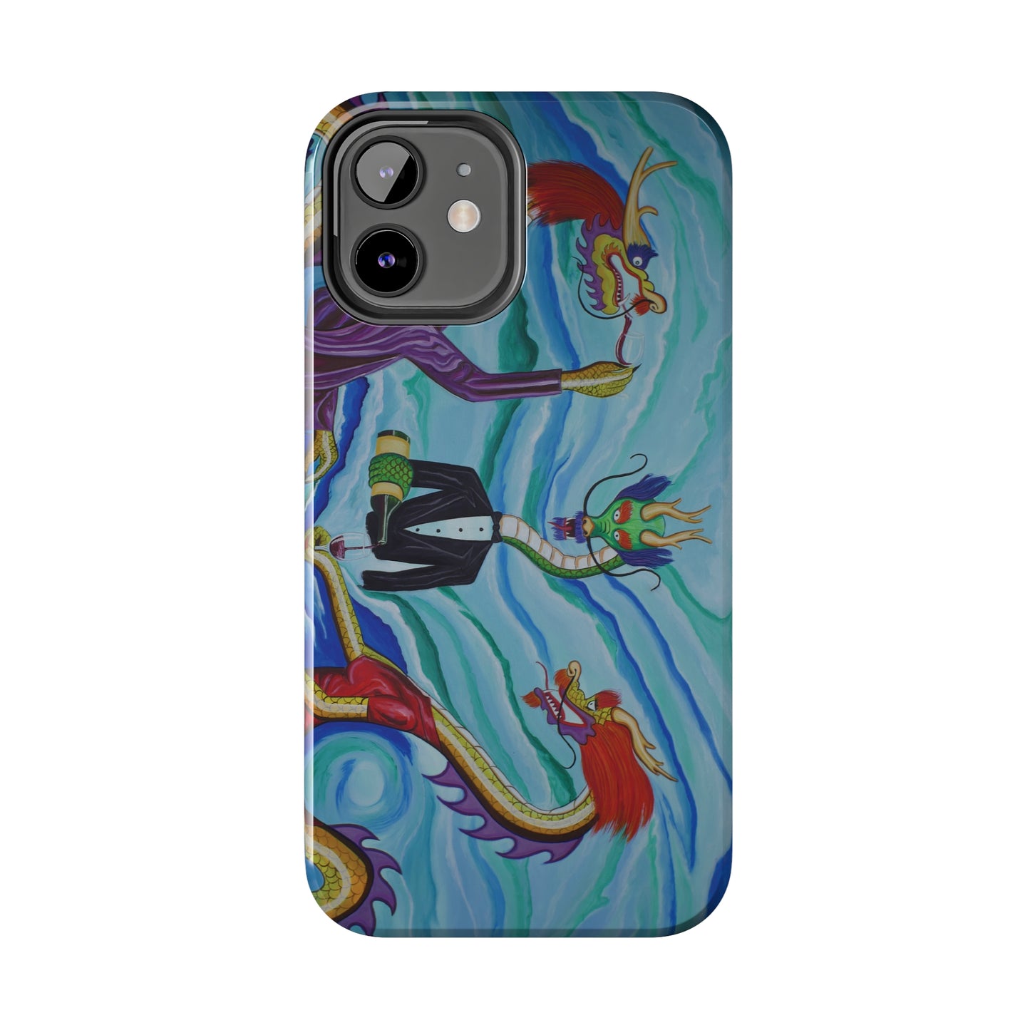 "Wine Dragons" iPhone Tough Phone Cases