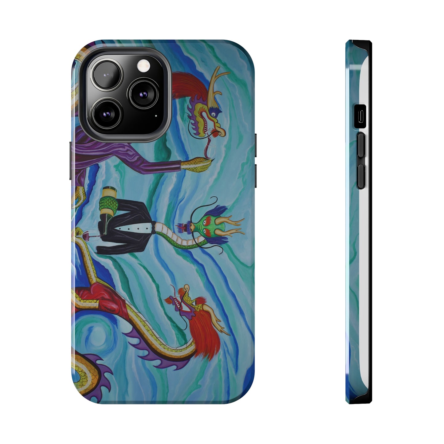 "Wine Dragons" iPhone Tough Phone Cases