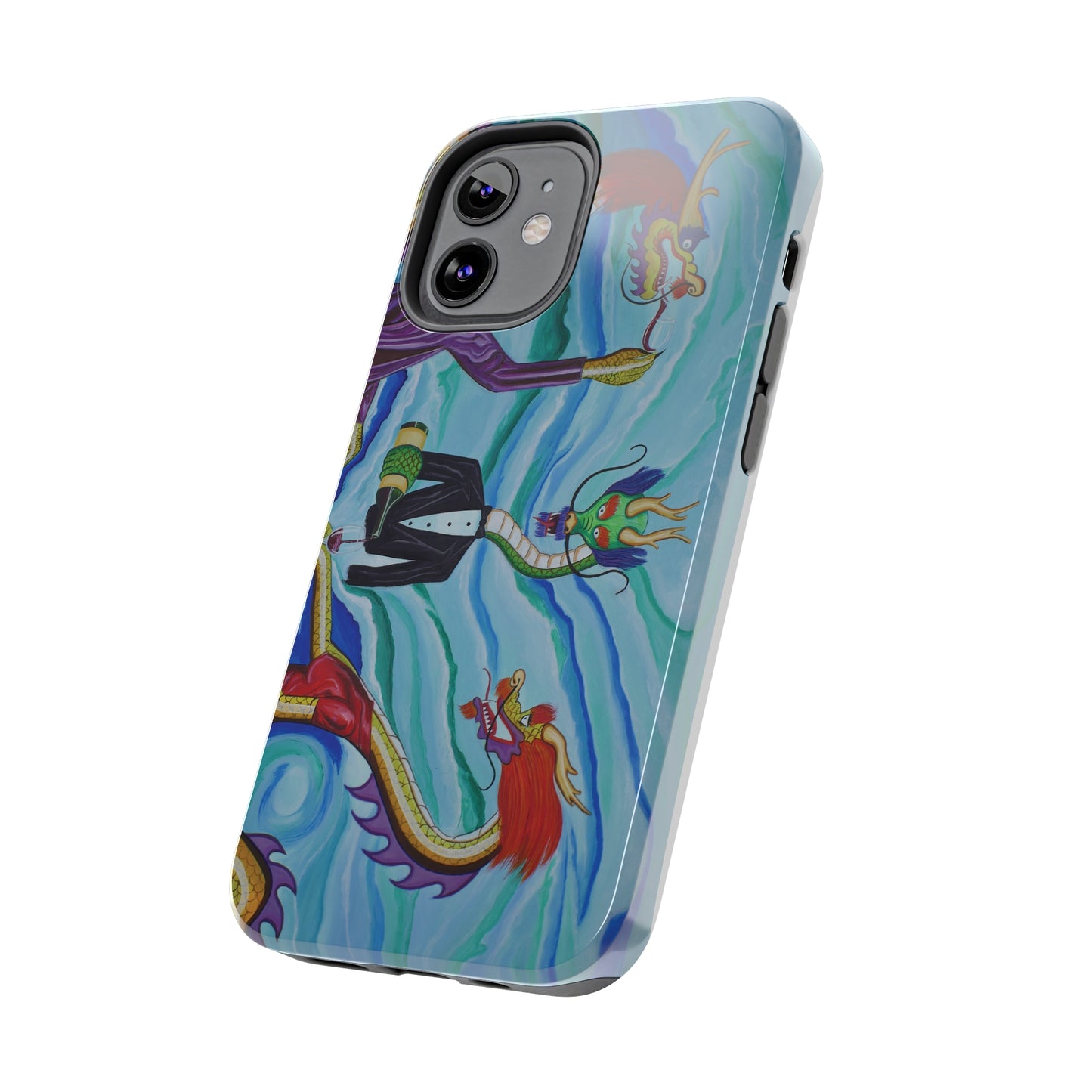 "Wine Dragons" iPhone Tough Phone Cases