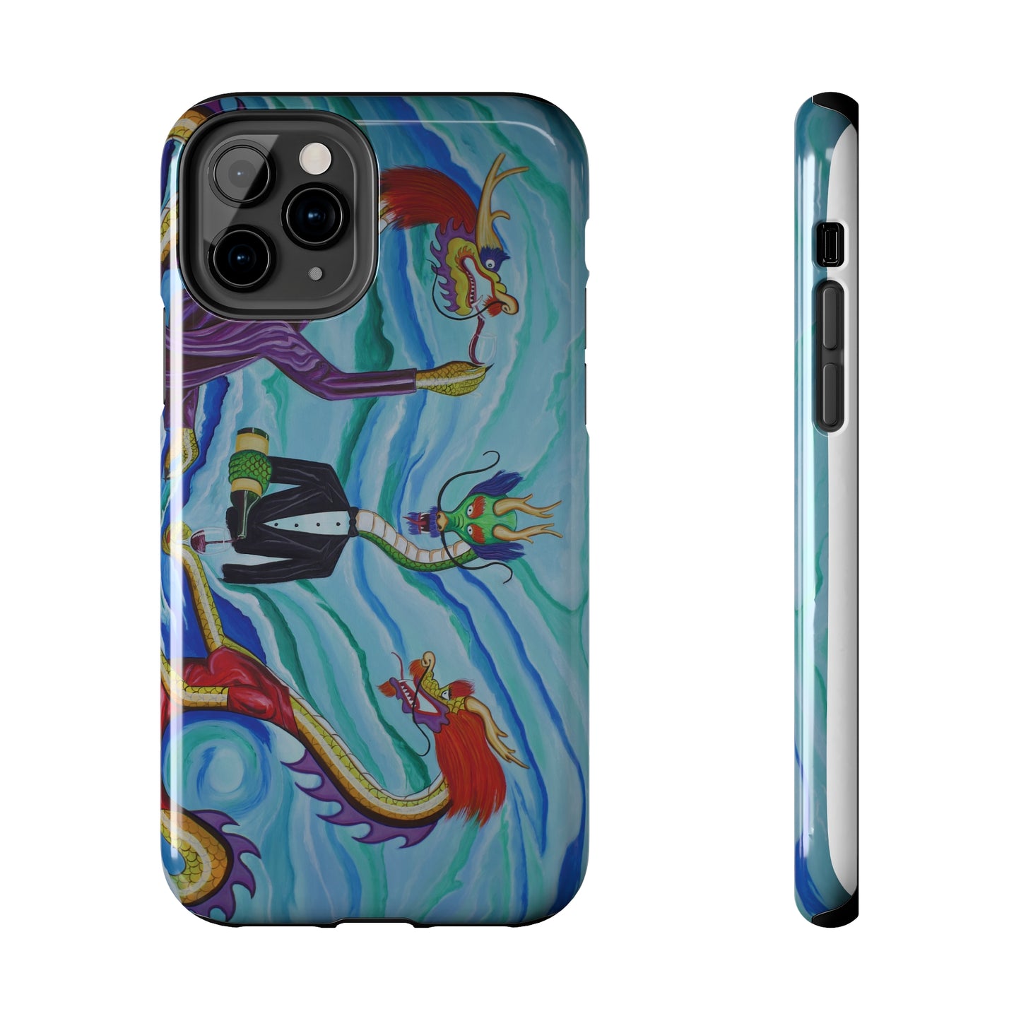 "Wine Dragons" iPhone Tough Phone Cases