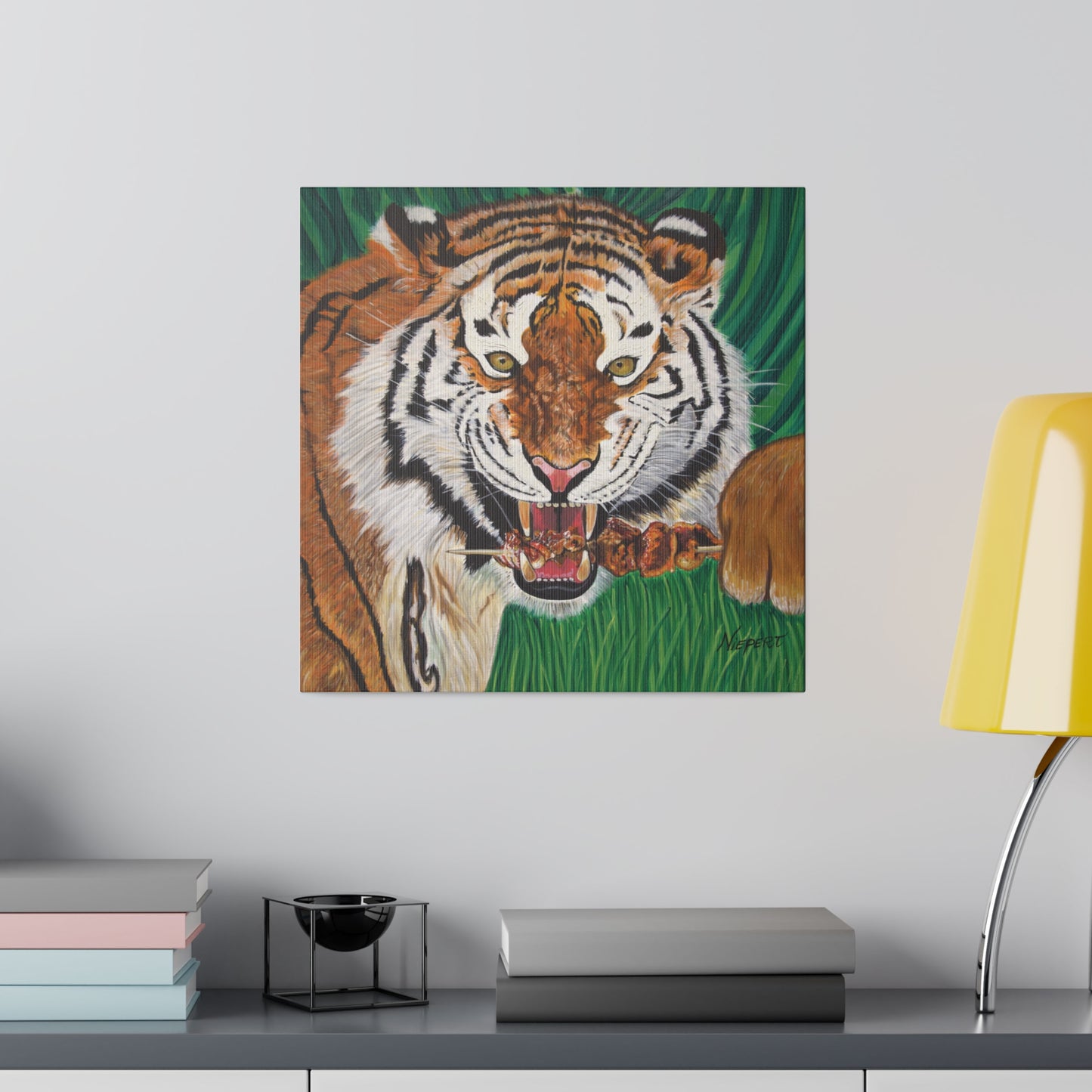 "Tiger Kebab" Matte Canvas, Stretched, 0.75"