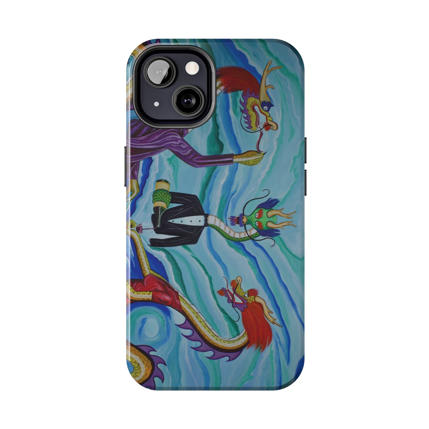 "Wine Dragons" iPhone Tough Phone Cases