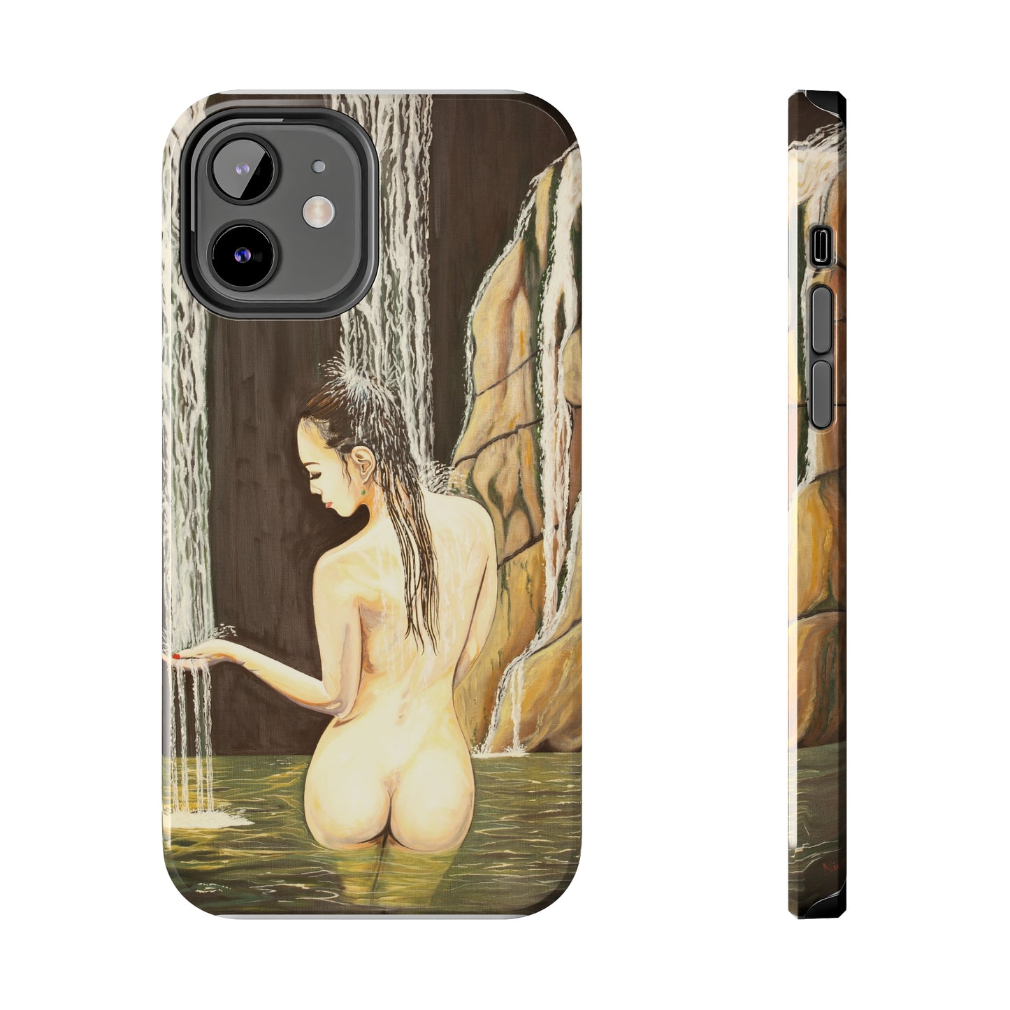 "Nude in Falls" iPhone Tough Phone Cases