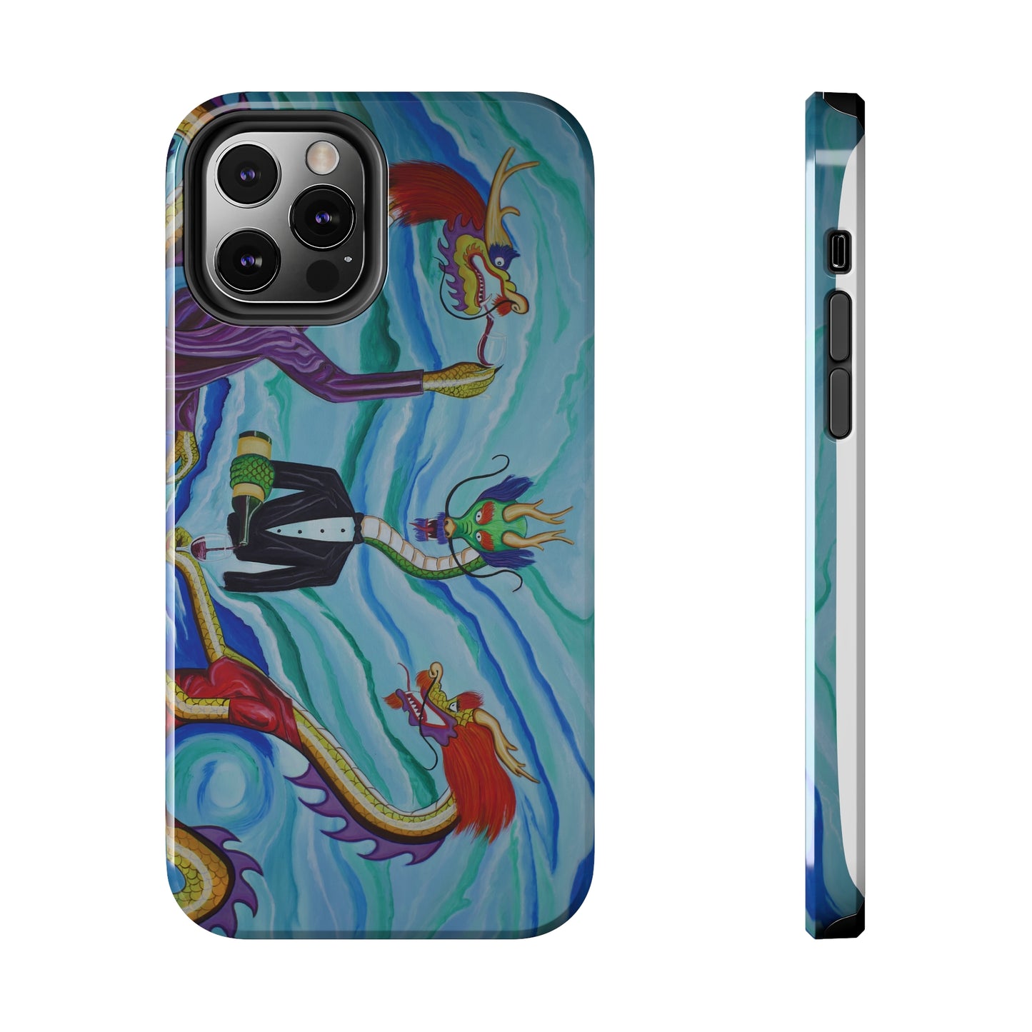 "Wine Dragons" iPhone Tough Phone Cases