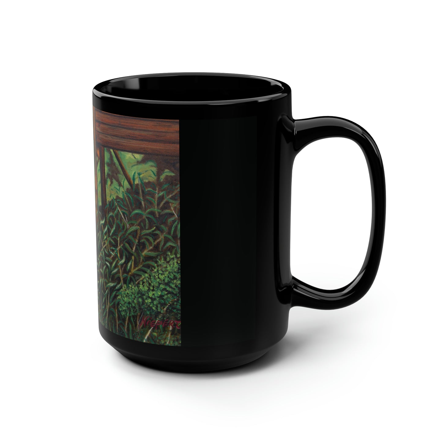 "Wine Panda" Black Mug, 15oz