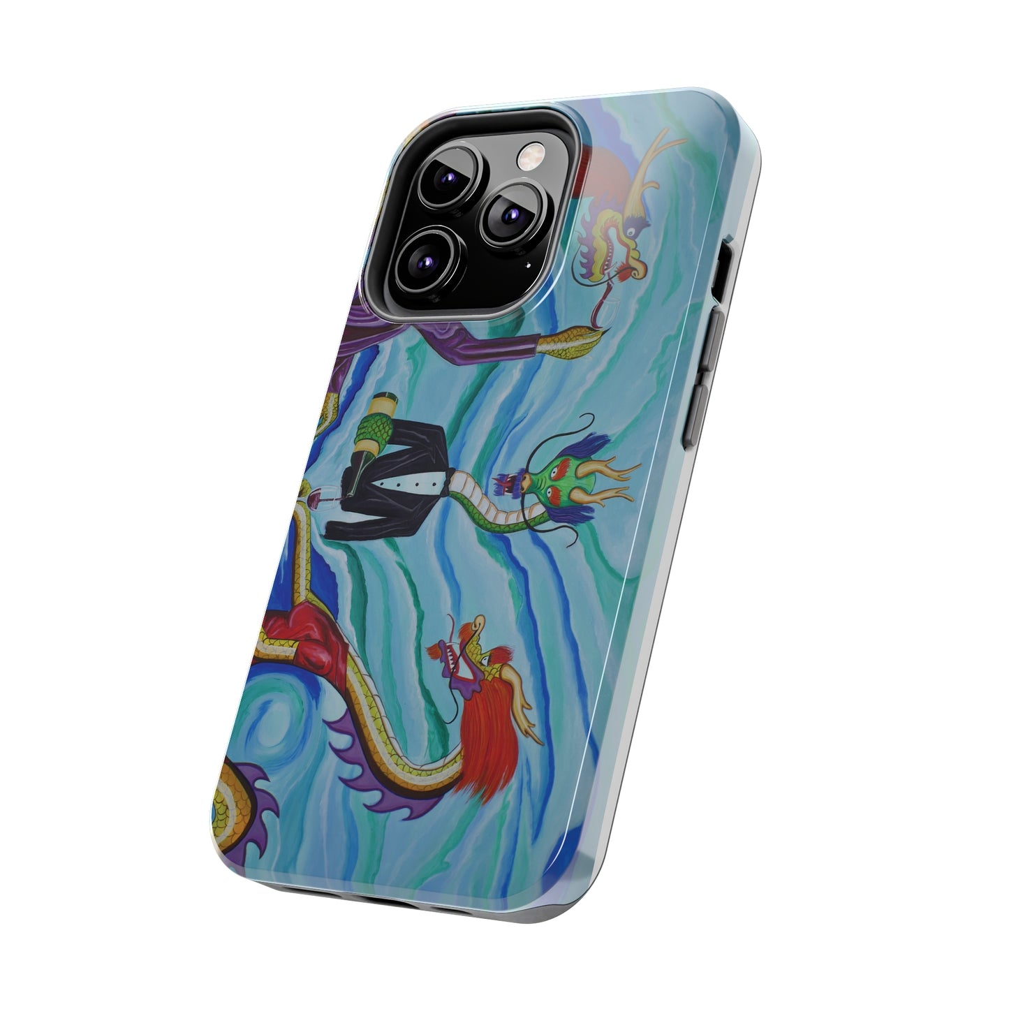 "Wine Dragons" iPhone Tough Phone Cases