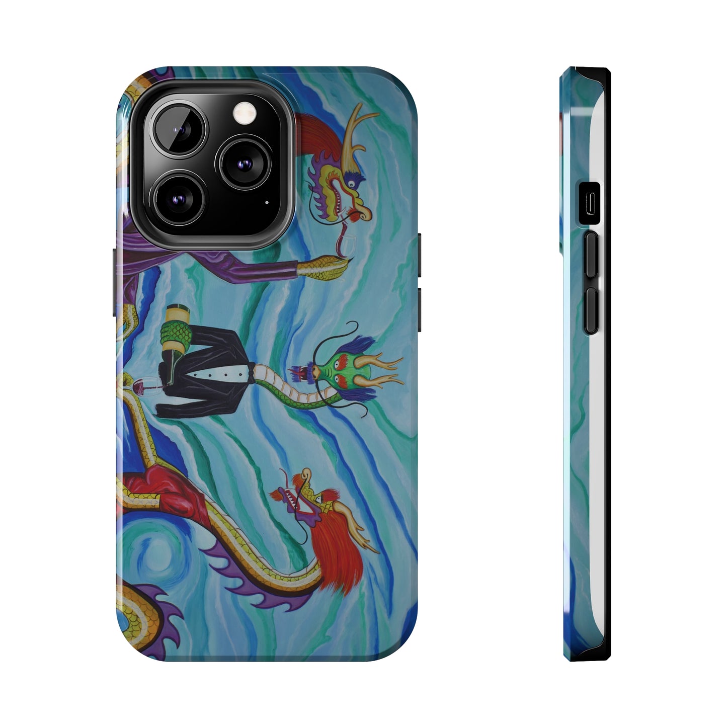"Wine Dragons" iPhone Tough Phone Cases