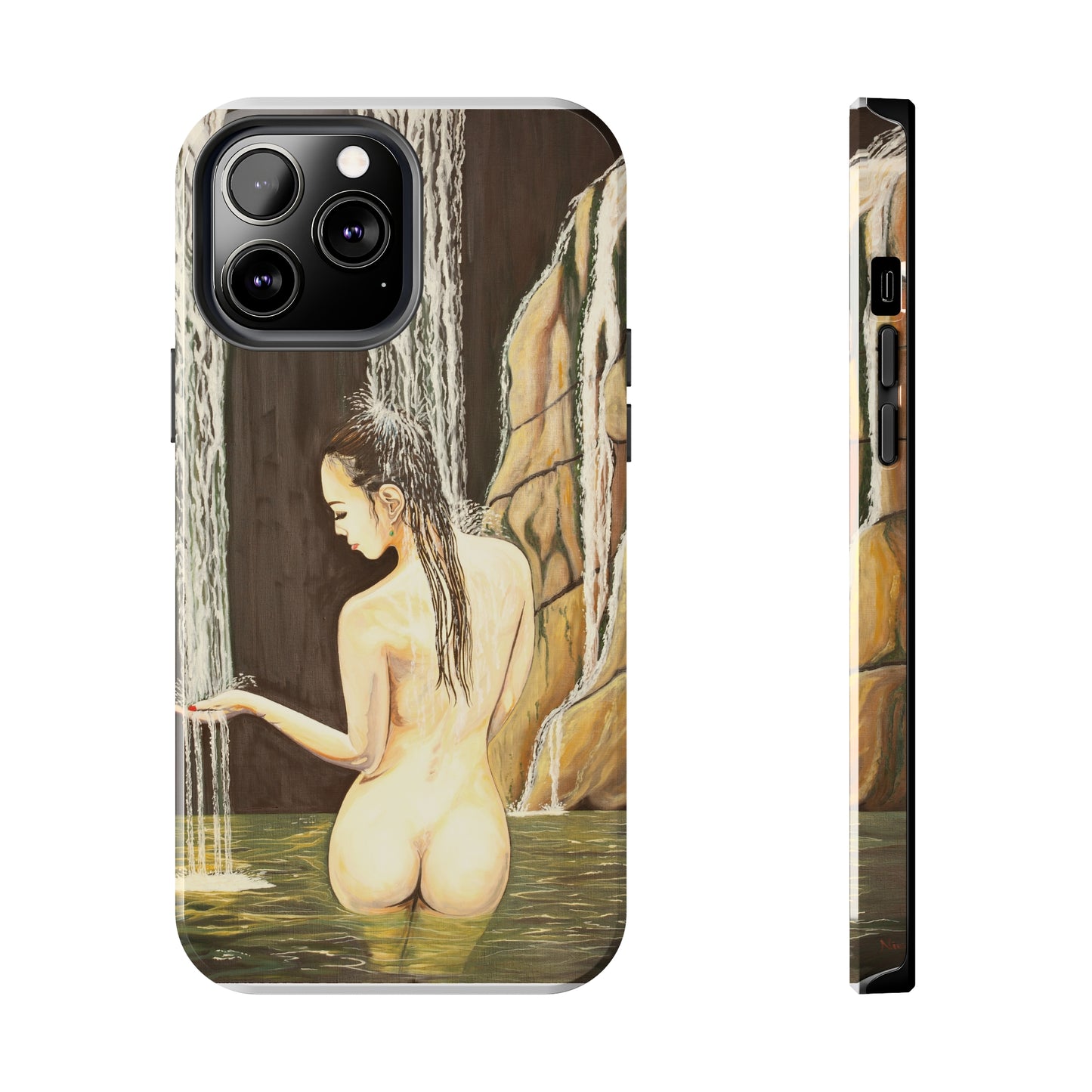 "Nude in Falls" iPhone Tough Phone Cases