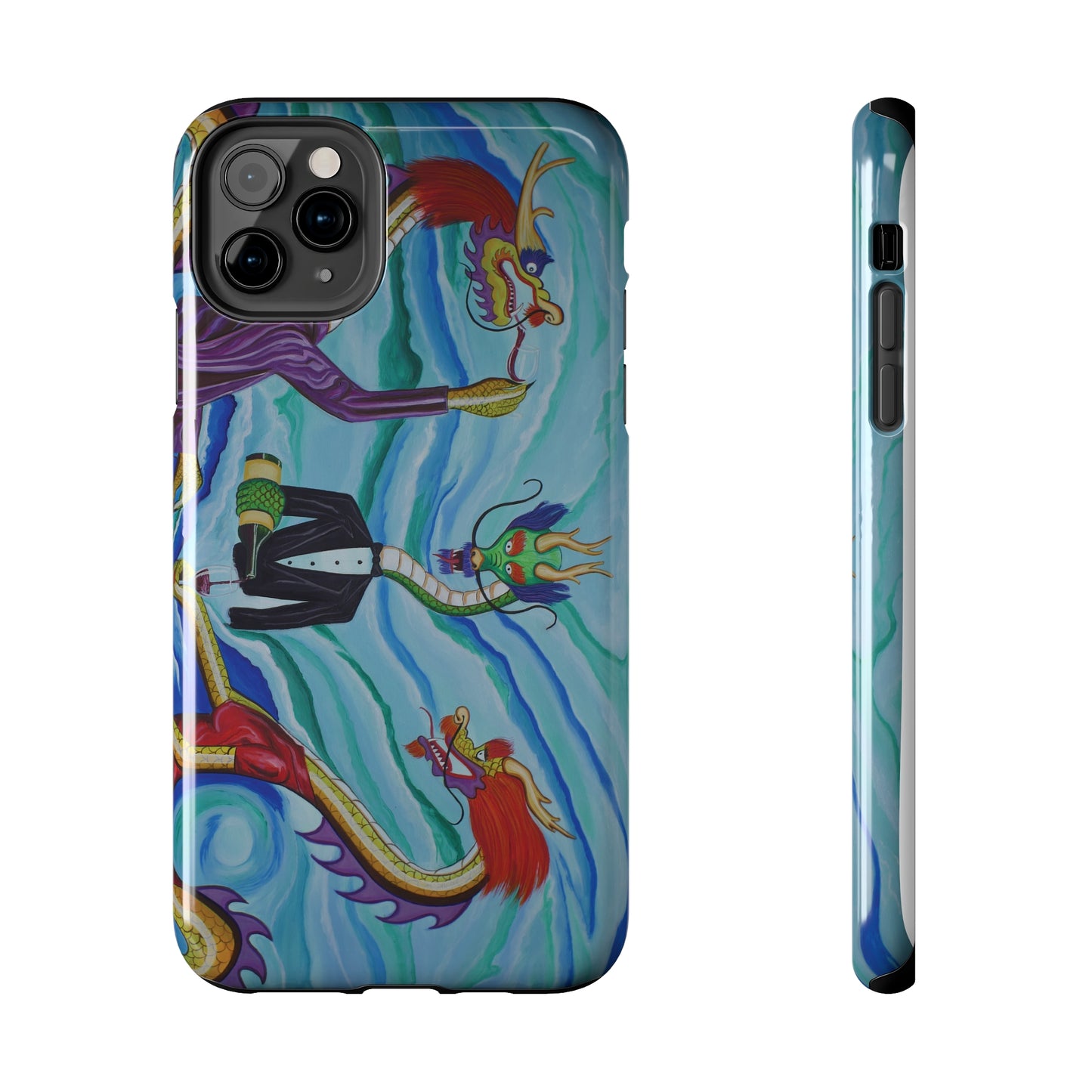 "Wine Dragons" iPhone Tough Phone Cases