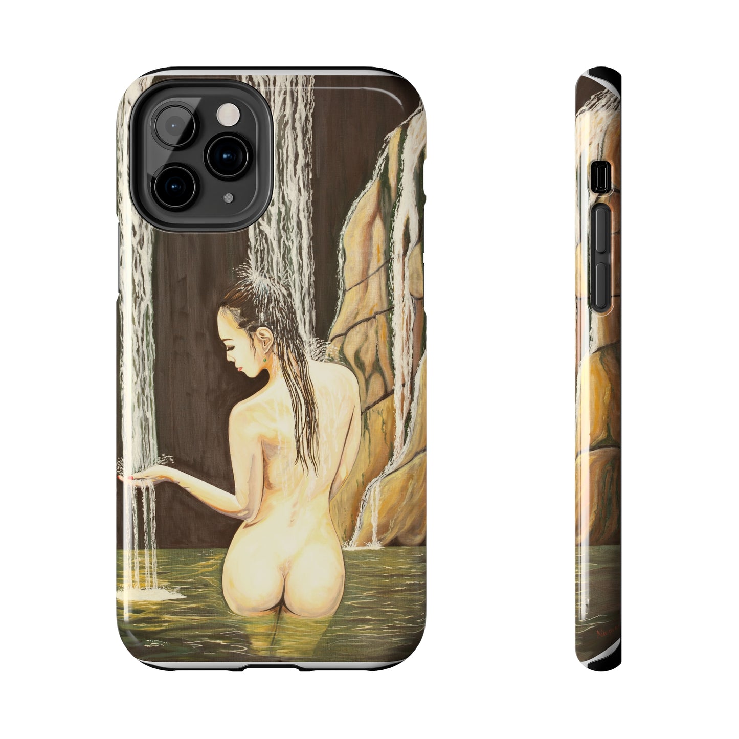 "Nude in Falls" iPhone Tough Phone Cases
