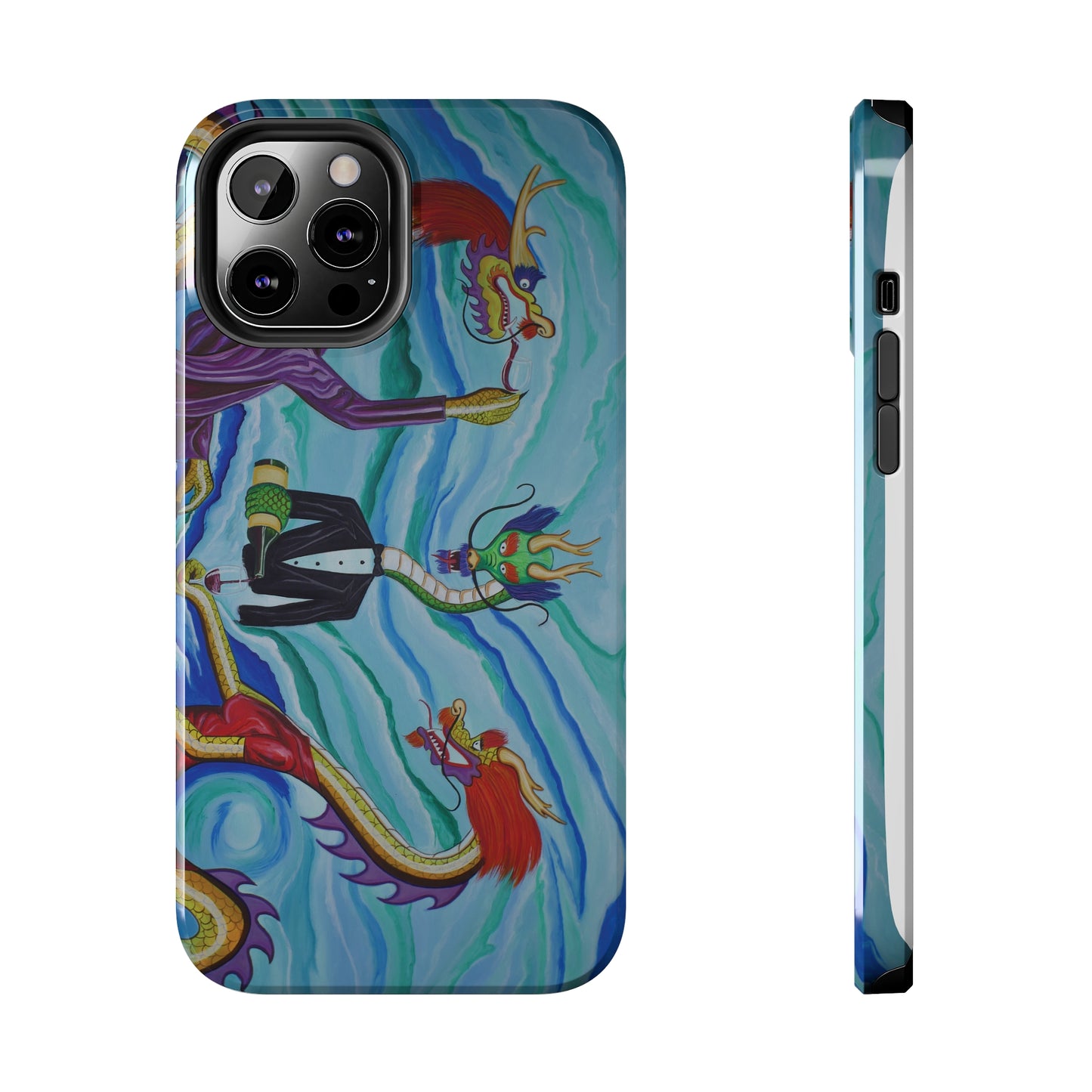 "Wine Dragons" iPhone Tough Phone Cases