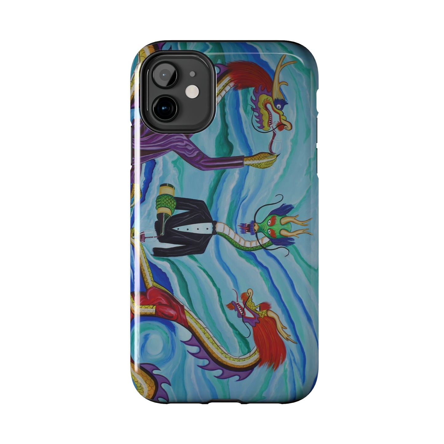 "Wine Dragons" iPhone Tough Phone Cases