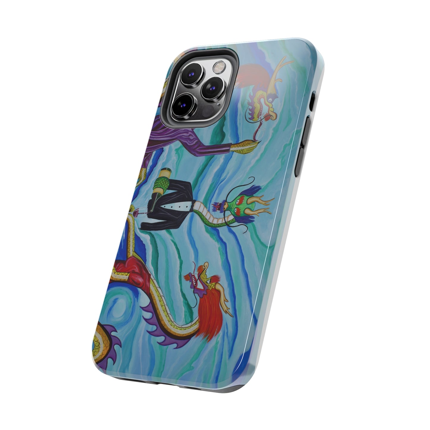 "Wine Dragons" iPhone Tough Phone Cases
