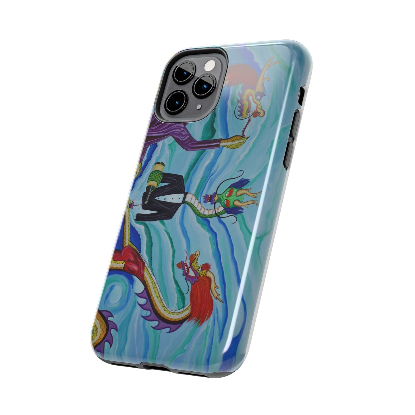 "Wine Dragons" iPhone Tough Phone Cases