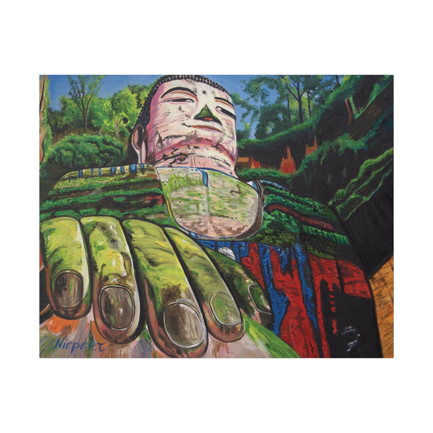 "Leshan Buddha" Matte Canvas, Stretched, 0.75"