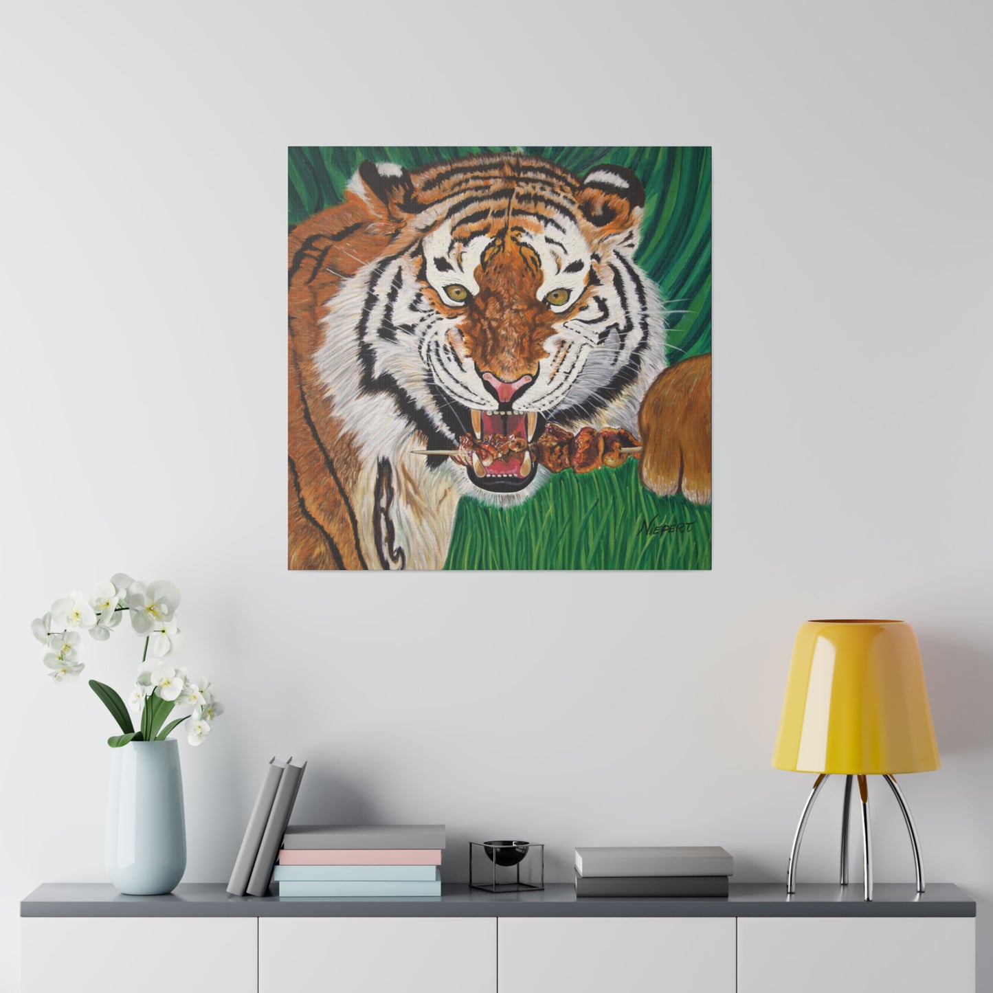 "Tiger Kebab" Matte Canvas, Stretched, 0.75"