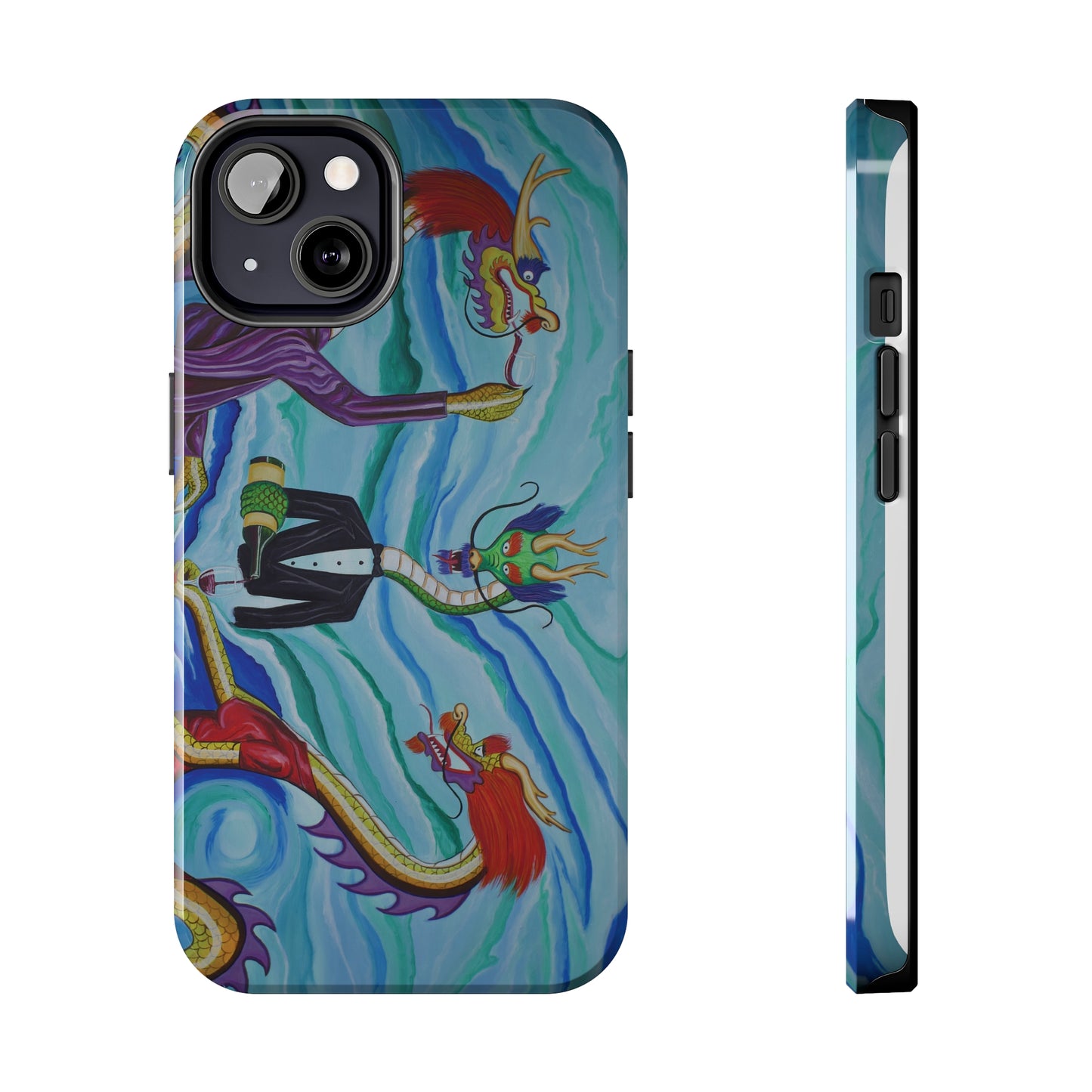 "Wine Dragons" iPhone Tough Phone Cases