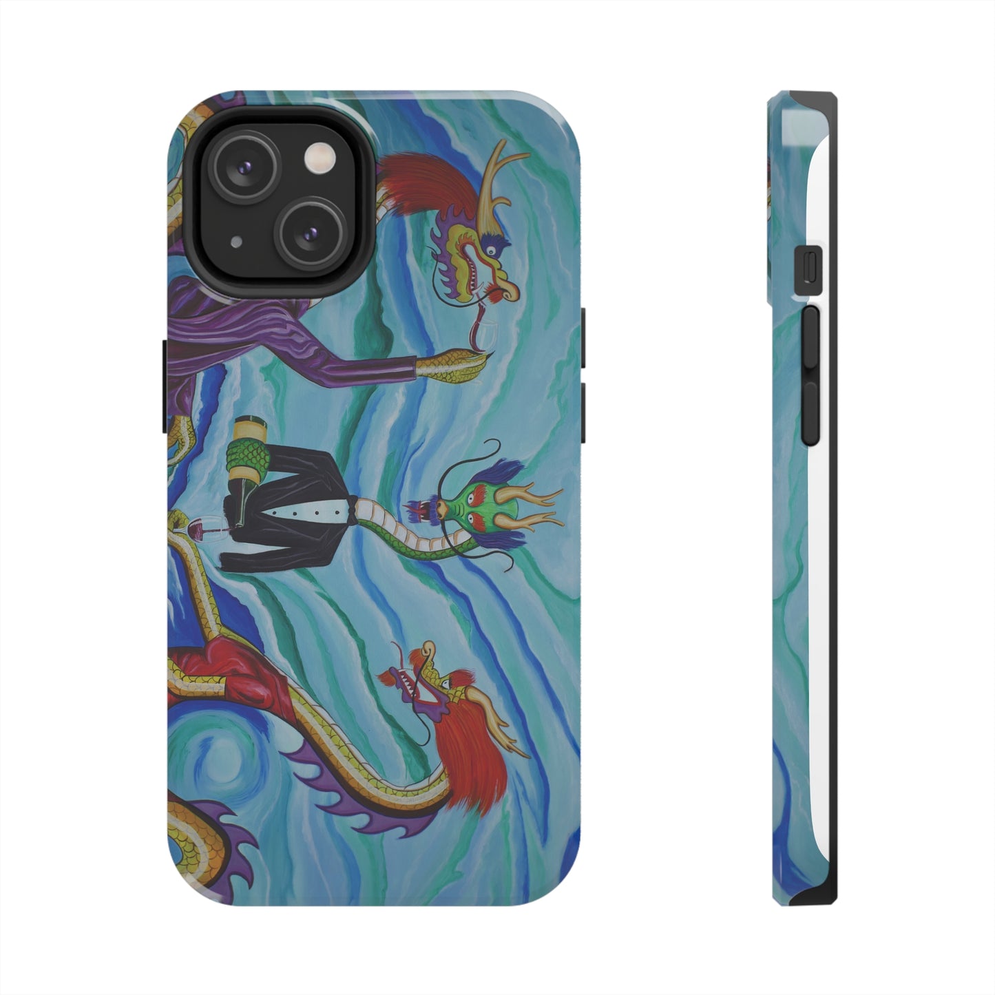 "Wine Dragons" iPhone Tough Phone Cases