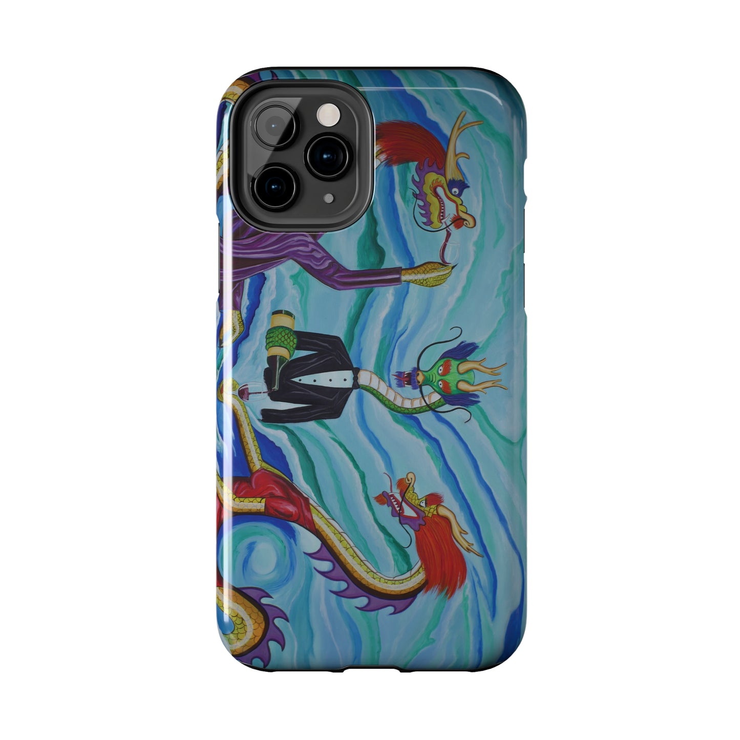 "Wine Dragons" iPhone Tough Phone Cases