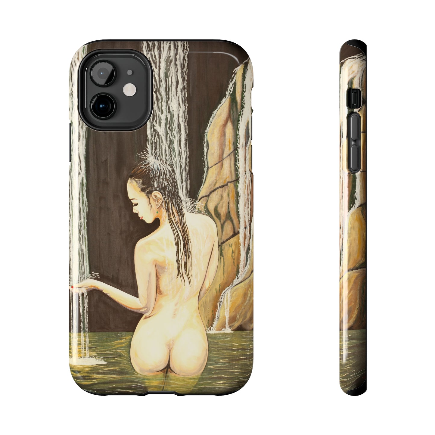 "Nude in Falls" iPhone Tough Phone Cases