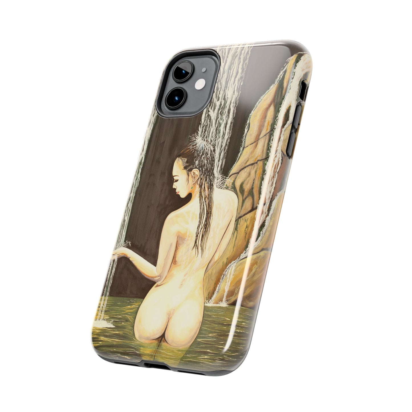 "Nude in Falls" iPhone Tough Phone Cases