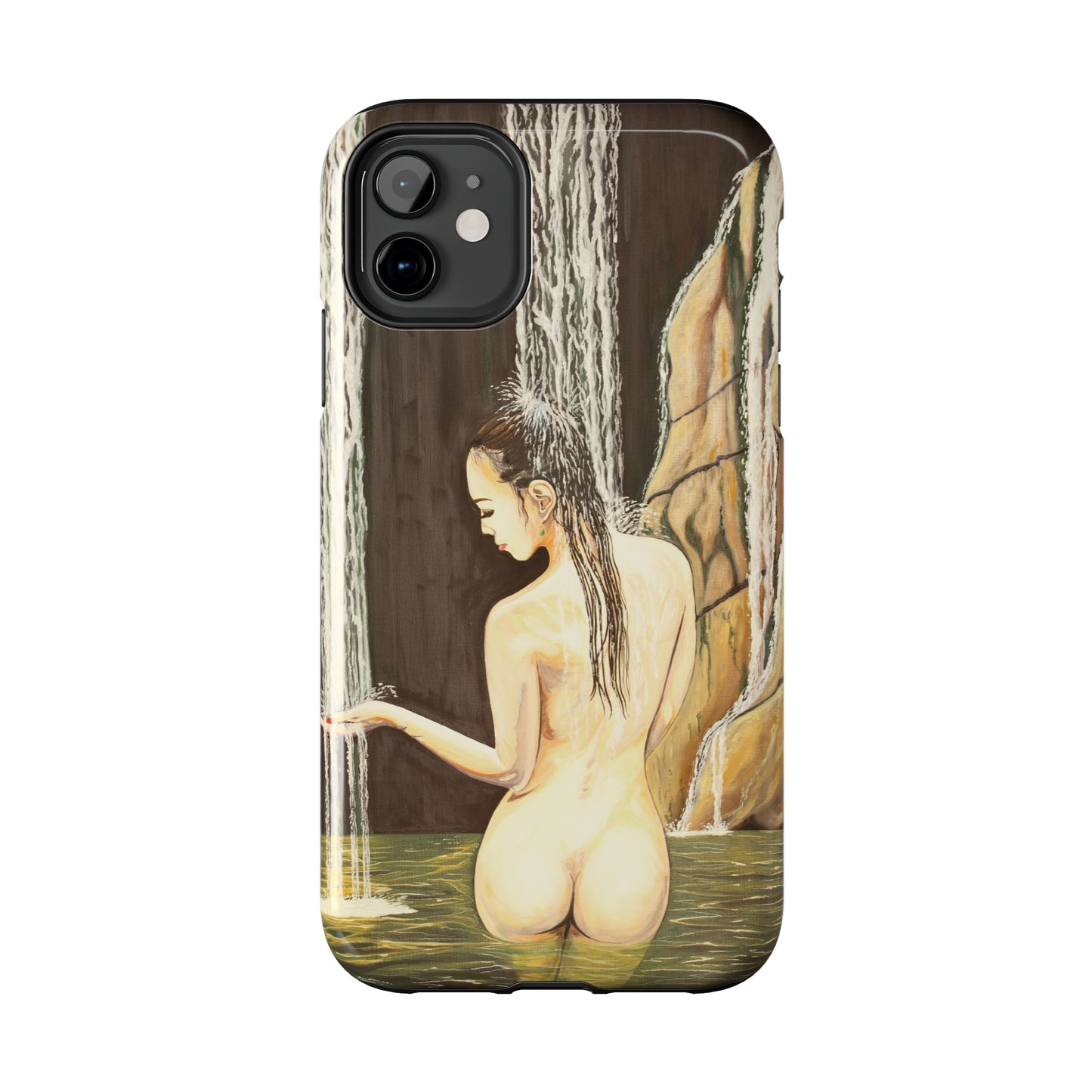 "Nude in Falls" iPhone Tough Phone Cases