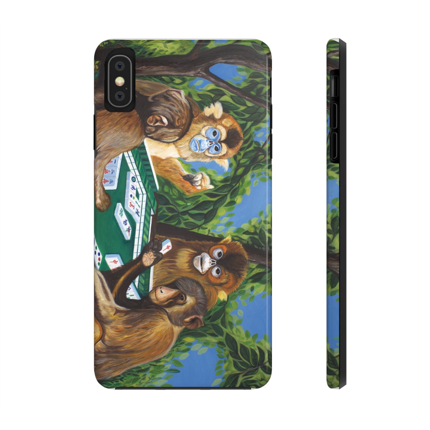 "Mahjong Monkeys" iPhone Tough Phone Cases