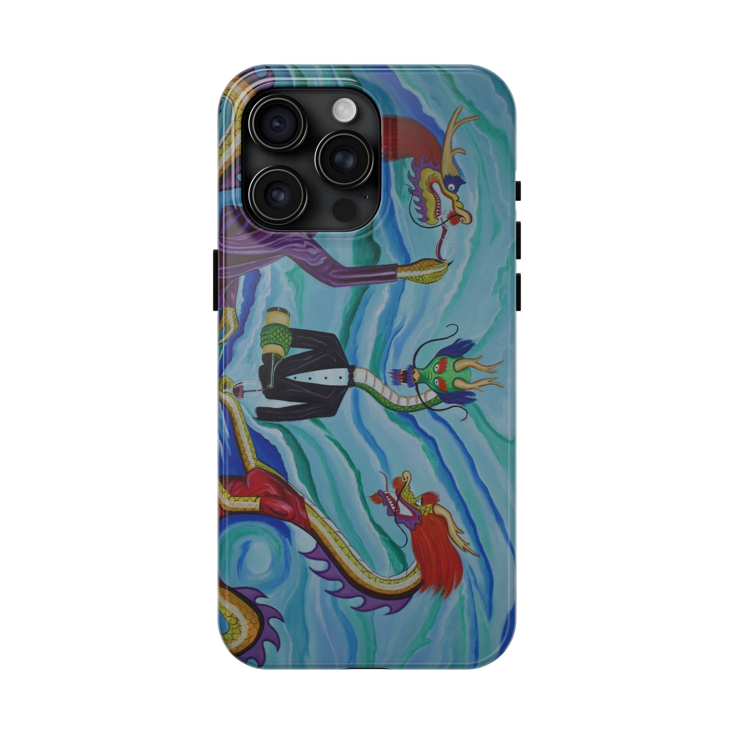 "Wine Dragons" iPhone Tough Phone Cases