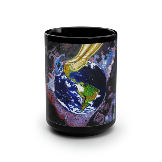 "God's Footstool" Black Mug, 15oz