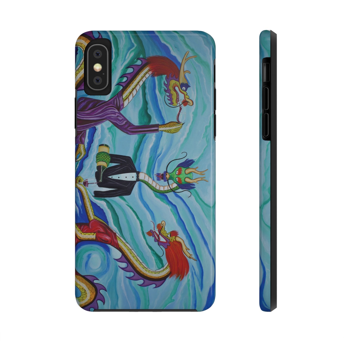 "Wine Dragons" iPhone Tough Phone Cases