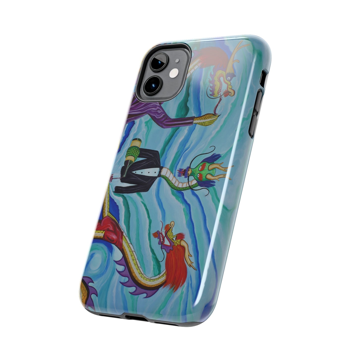 "Wine Dragons" iPhone Tough Phone Cases