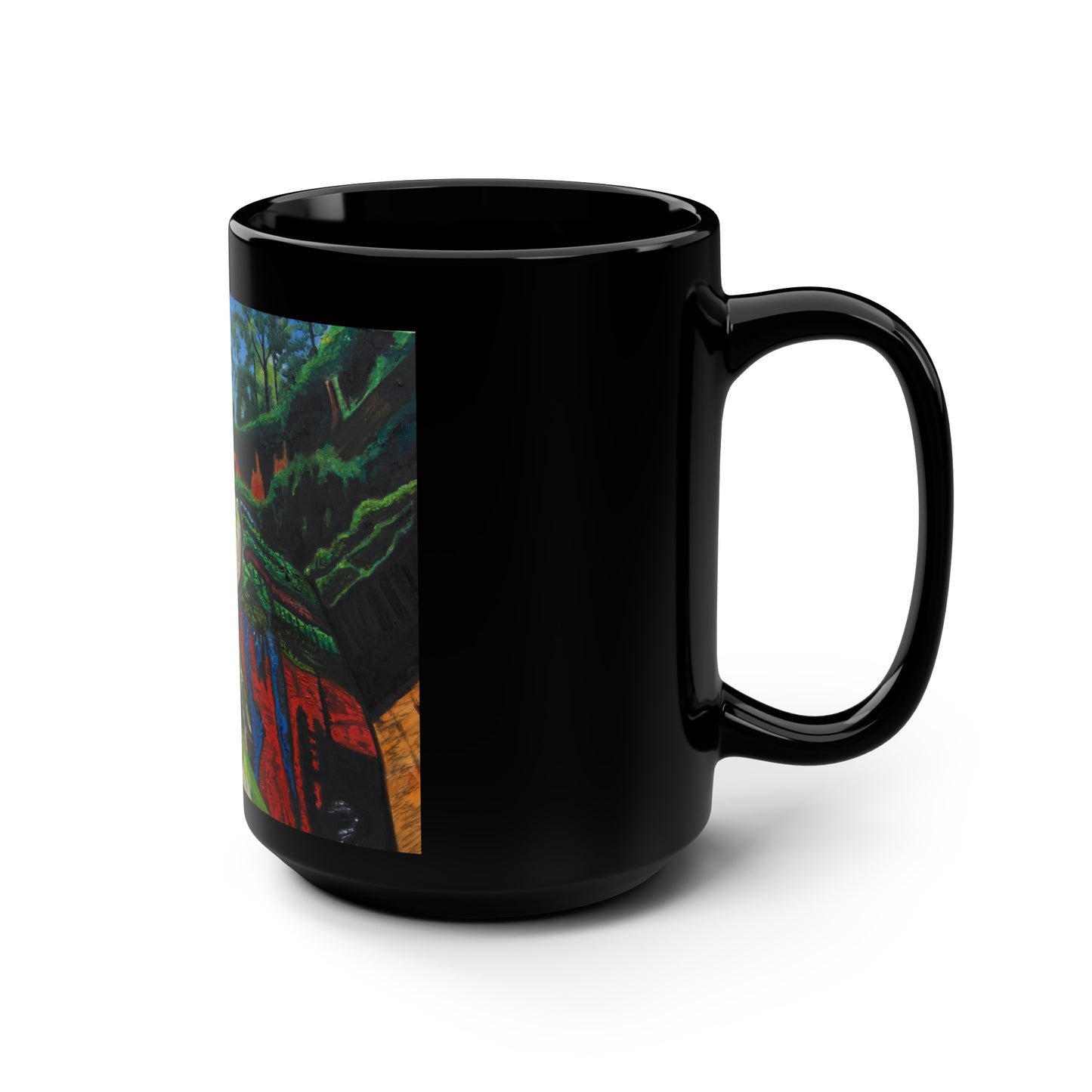 "Leshan Buddha" Black Mug, 15oz