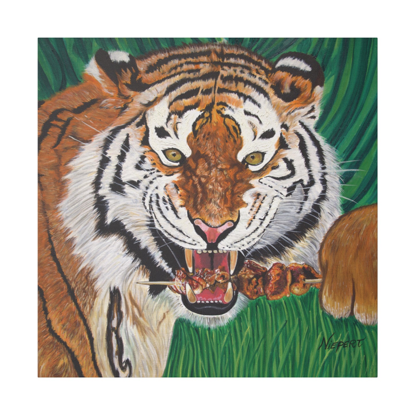 "Tiger Kebab" Matte Canvas, Stretched, 0.75"