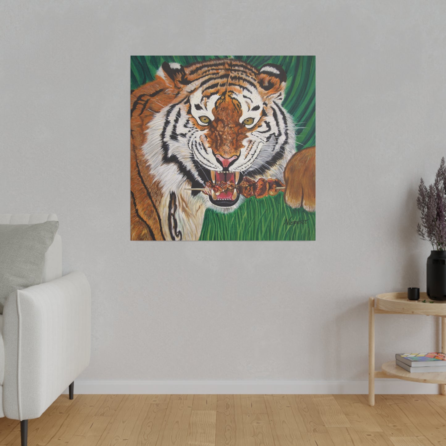 "Tiger Kebab" Matte Canvas, Stretched, 0.75"