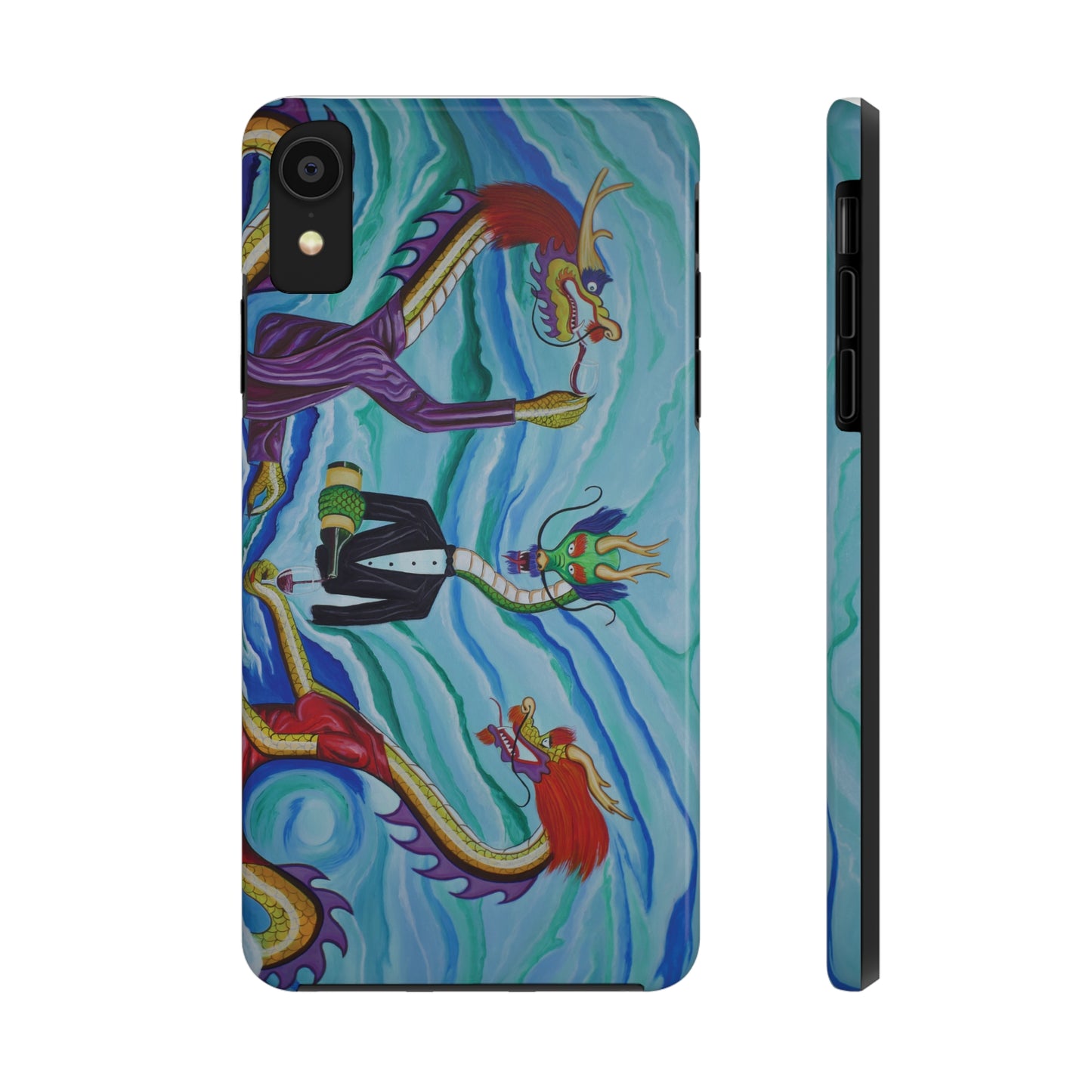 "Wine Dragons" iPhone Tough Phone Cases