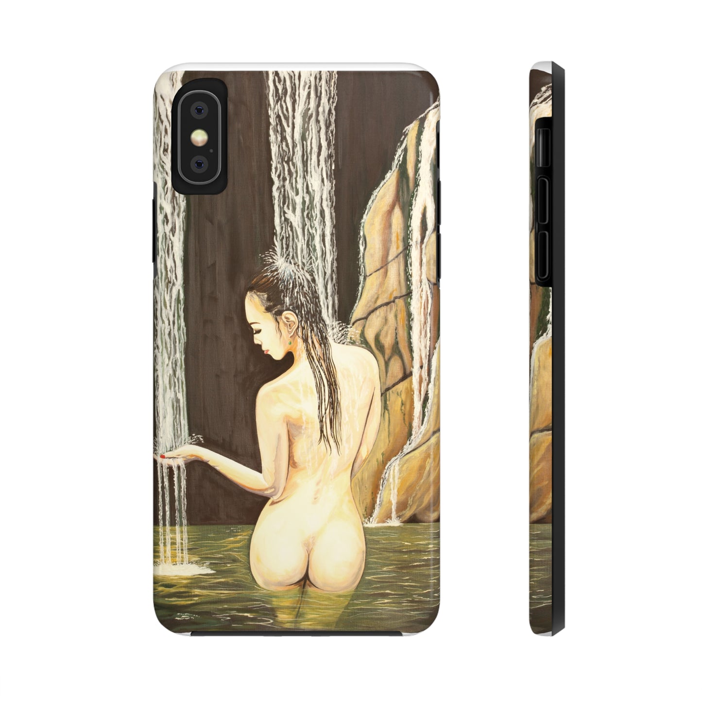 "Nude in Falls" iPhone Tough Phone Cases